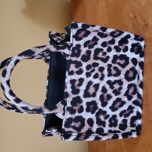 ANIMAL PRINT CANVAS SATCHEL BAG 7X8